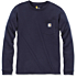 Loose fit tungvægts langærmet lomme t-shirt