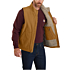Løs pasform vasket and sherpaforet vest med mock-neck
