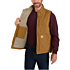 Løs pasform vasket and sherpaforet vest med mock-neck