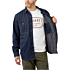 Afslappet pasform denim fleece foret skjorte foran